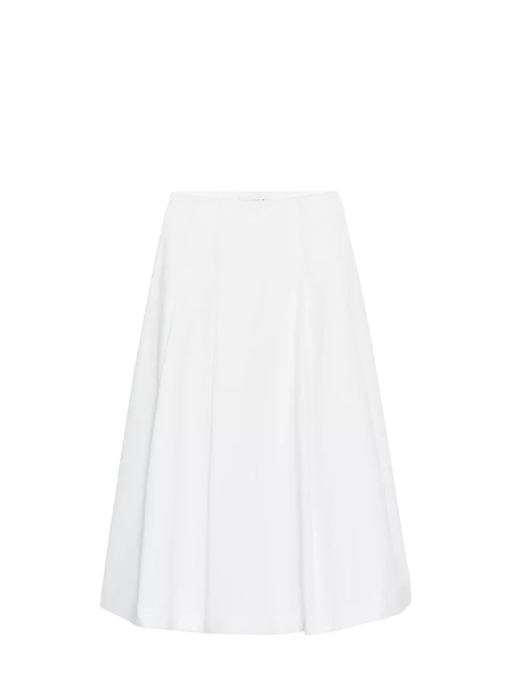 Zara White A-Line Midi Skirt
